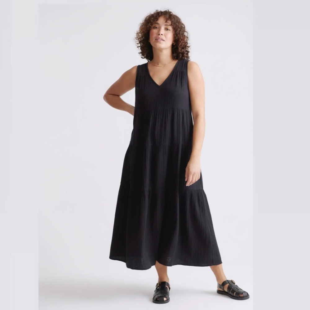 Quince 100% cotton gauze maxi dress